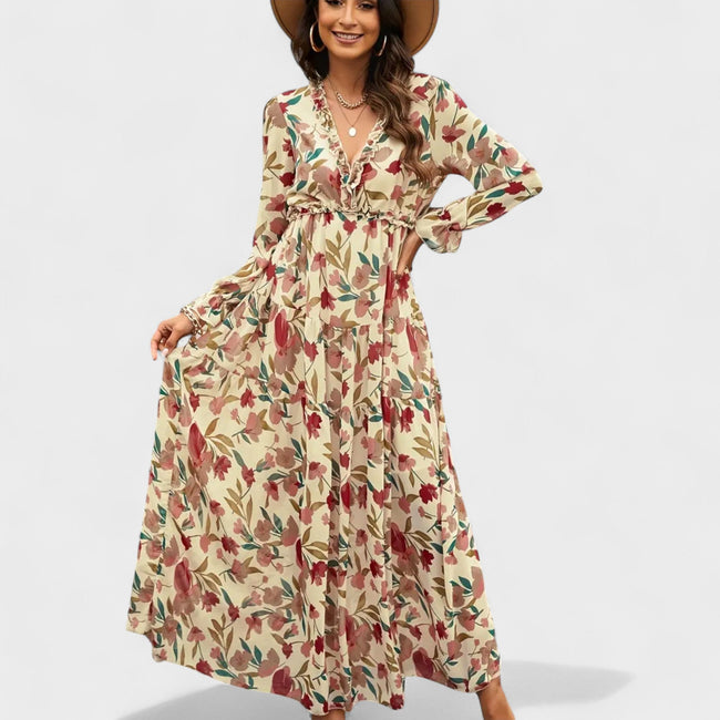 ZERA | Floral Tiered Maxi Dress Hover Image
