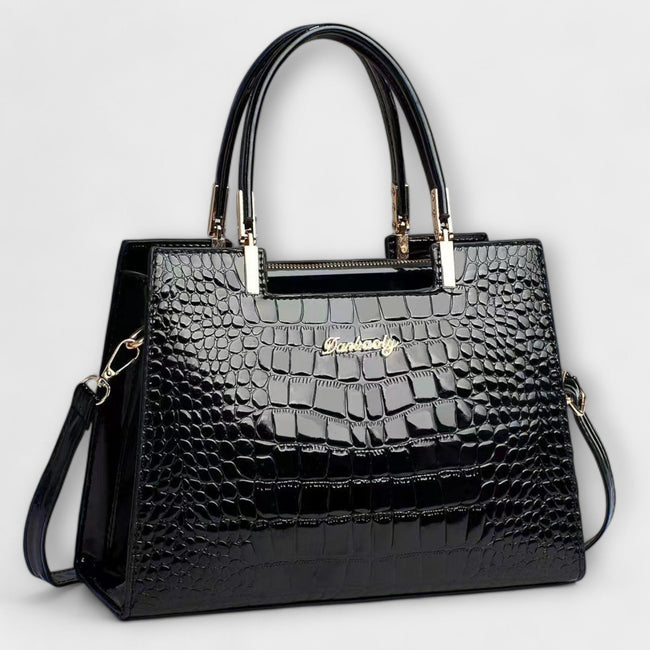 CASA - Shiny Crocodile Pattern Handbag Hover Image