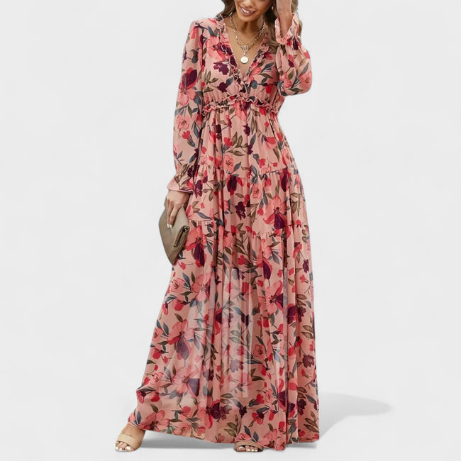 ZERA | Floral Tiered Maxi Dress Main Image