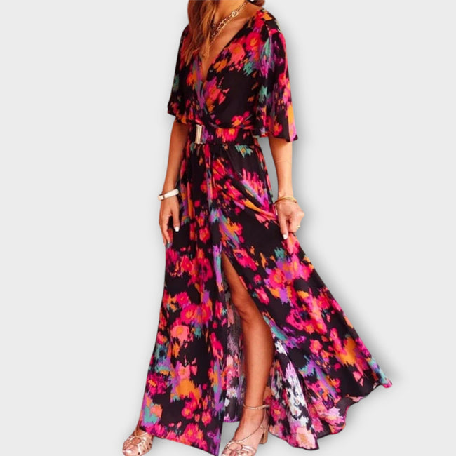 SABINE - Stylish Wrap Maxi Dress with Flowing Design Main Image