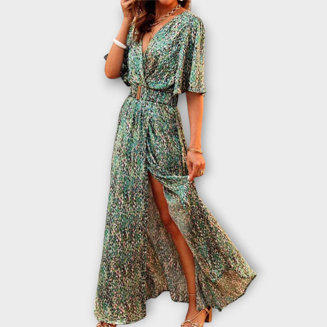 SABINE - Stylish Wrap Maxi Dress with Flowing Design Hover Image