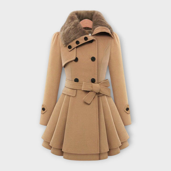 EMMA | Elegant coat with faux fur collar Hover Image