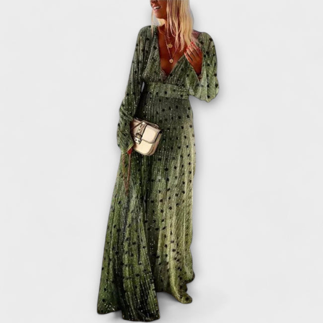 Elegant Polka Dot Dress Hover Image